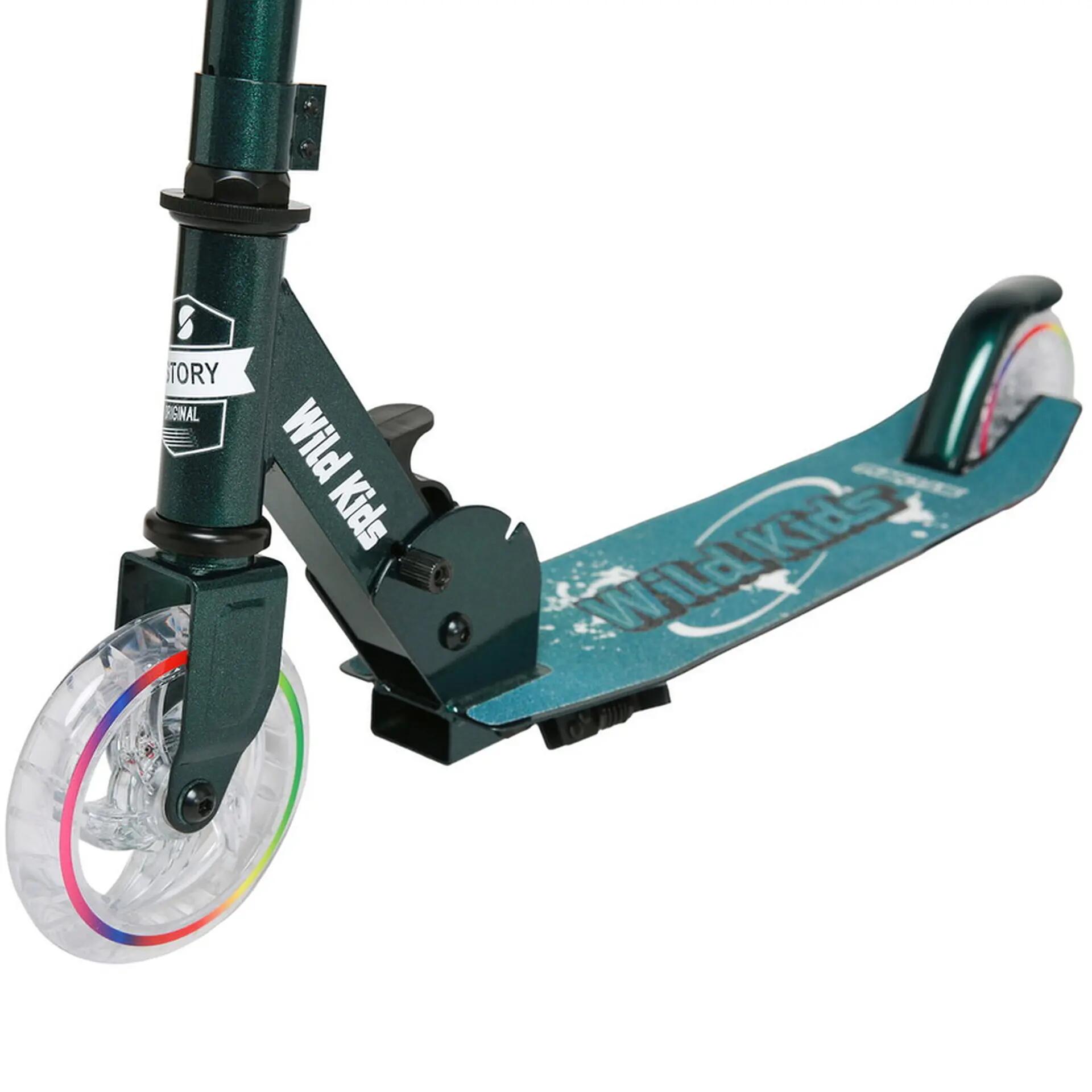 Kinder-Scooter Wild Kids Foldable LED, moosgrün 3/3