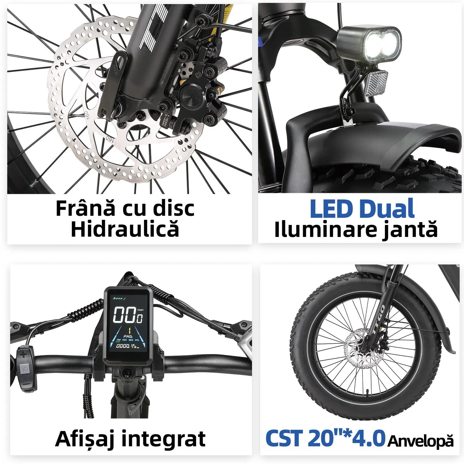 Bicicletă electrică pentru adulți TTGO F6 Boost 48V18Ah baterie 8/15