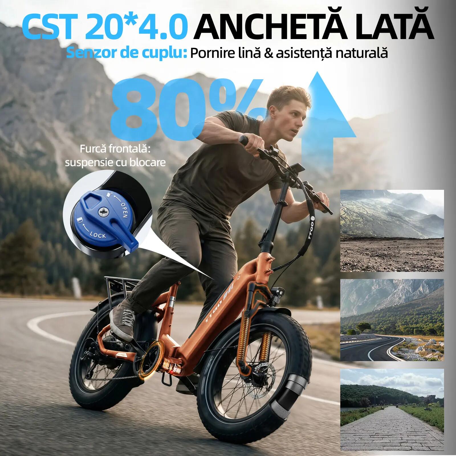Bicicletă electrică pentru adulți TTGO F6 Boost 48V18Ah baterie 12/15