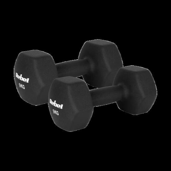 Hantelki żeliwne neoprenowe HEX 2x6kg do ćwiczeń treningu fitness Rebel