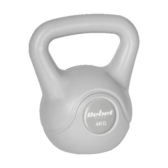 Kettlebell 4kg szary kettle hantel odważnik kula do ćwiczeń ABS Rebel