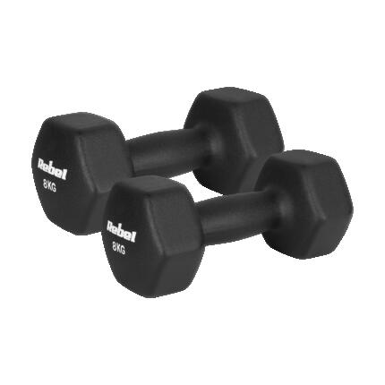 Hantelki żeliwne neoprenowe HEX 2x6kg do ćwiczeń treningu fitness Rebel