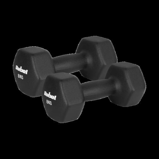 Hantelki żeliwne neoprenowe HEX 2x6kg do ćwiczeń treningu fitness Rebel