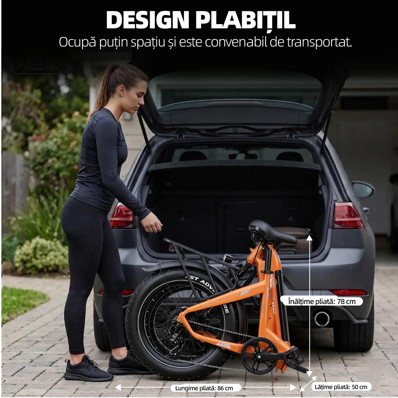 Bicicletă electrică pentru adulți TTGO F6 Boost 48V18Ah baterie 10/15