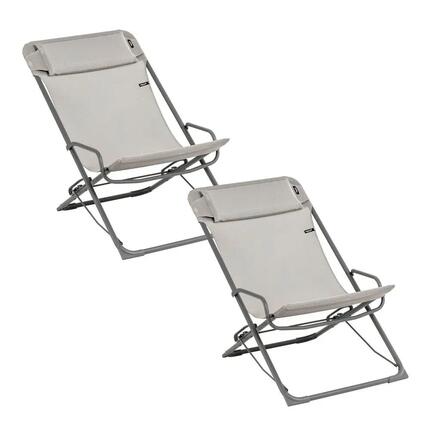 Lot de 2 Transats jardin oscillants - TRANSASWING - Vert - Lafuma Mobilier