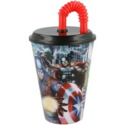 Avengers-Becher mit Deckel und Strohhalm