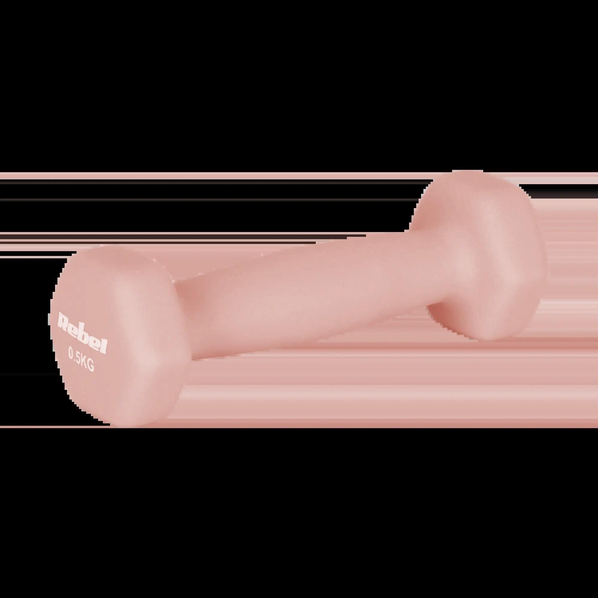 Hantelki żeliwne neoprenowe HEX 2x0.5kg do ćwiczeń treningu fitness Rebel 3/4