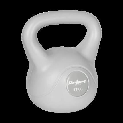 Kettlebell 8kg szary kettle hantel odważnik kula do ćwiczeń ABS Rebel