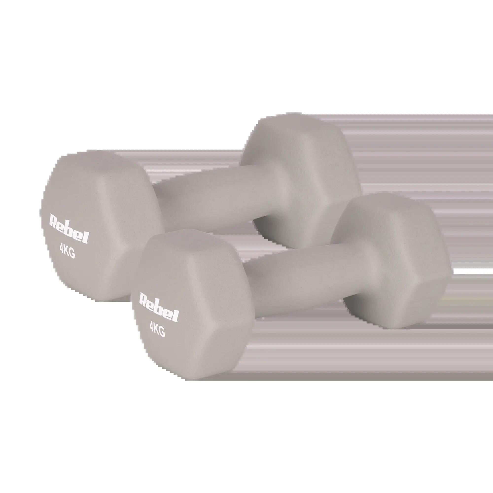 Hantelki żeliwne neoprenowe HEX zestaw 30kg  do ćwiczeń fitness Rebel 5/6
