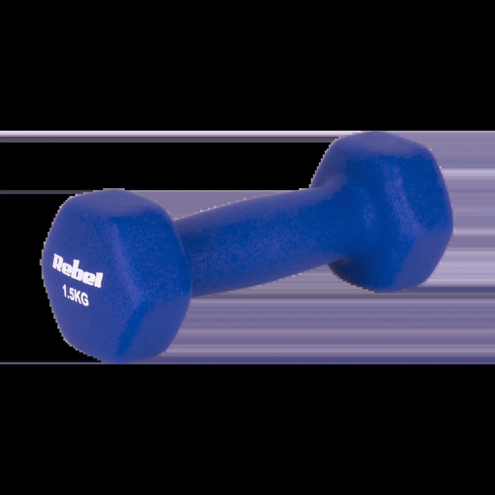 Hantelki żeliwne neoprenowe HEX 2x1.5kg do ćwiczeń treningu fitness Rebel 3/4