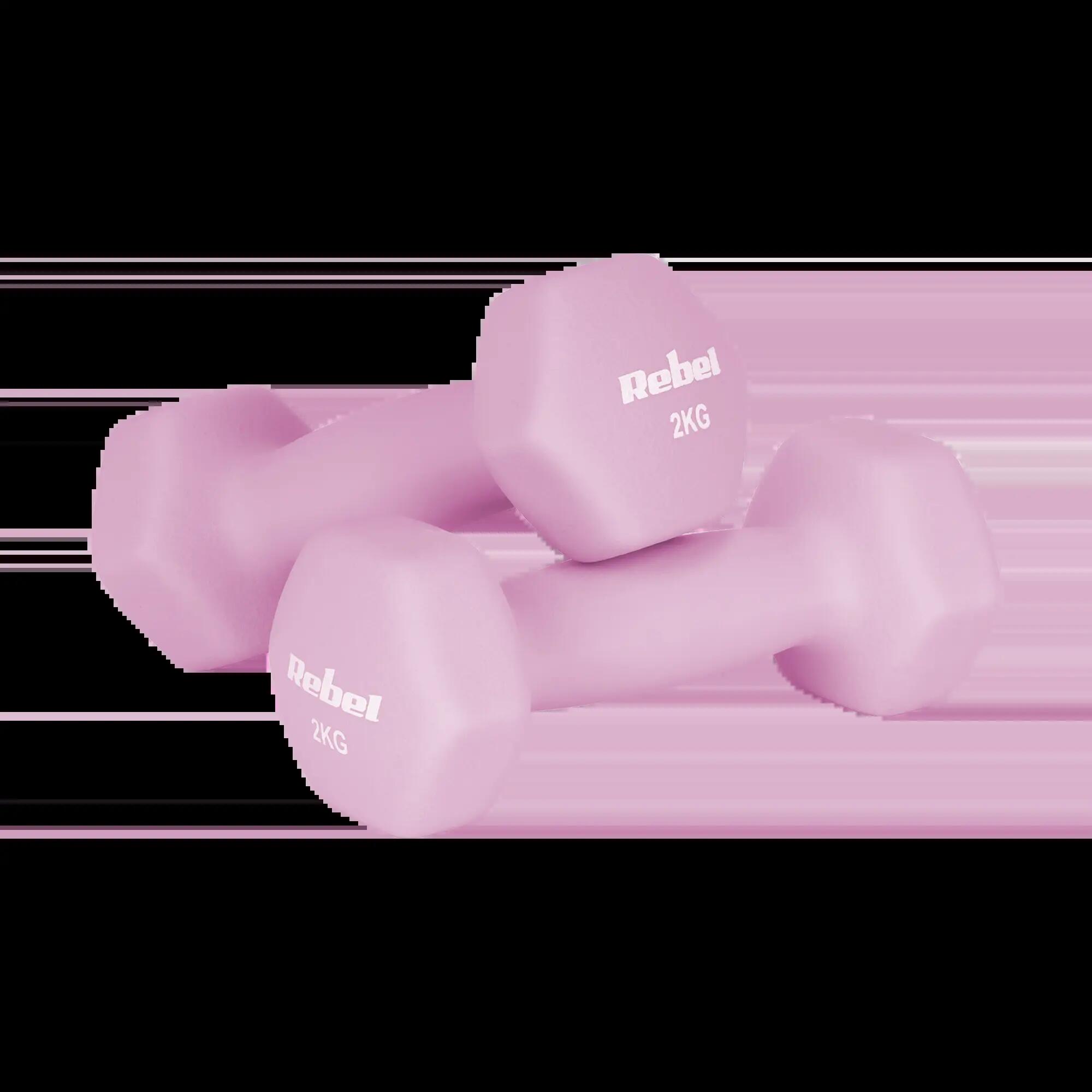 Hantelki żeliwne neoprenowe HEX zestaw 30kg  do ćwiczeń fitness Rebel 3/6