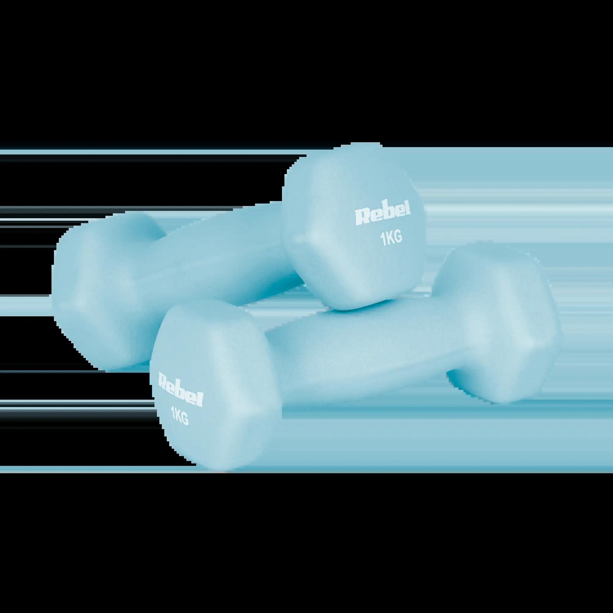 Hantelki żeliwne neoprenowe HEX zestaw 12kg do ćwiczeń fitness Rebel 2/4