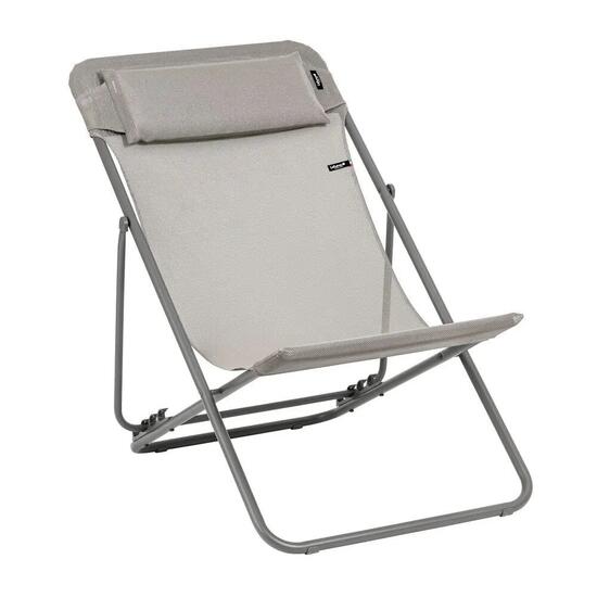 Ensemble transat et têtière - MAXI TRANSAT + - Gris - Lafuma Mobilier