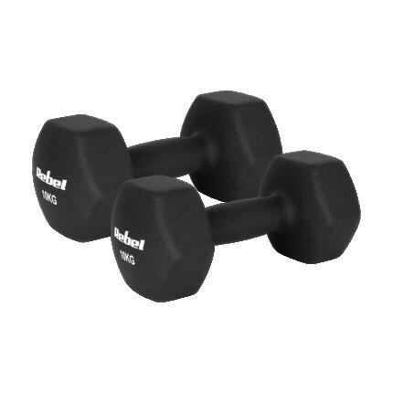 Hantelki żeliwne neoprenowe HEX 2x2kg do ćwiczeń treningu fitness Rebel