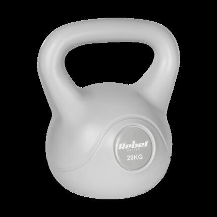 Kettlebell 8kg szary kettle hantel odważnik kula do ćwiczeń ABS Rebel