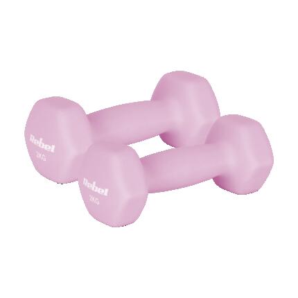 Hantelki żeliwne neoprenowe HEX 2x2kg do ćwiczeń treningu fitness Rebel