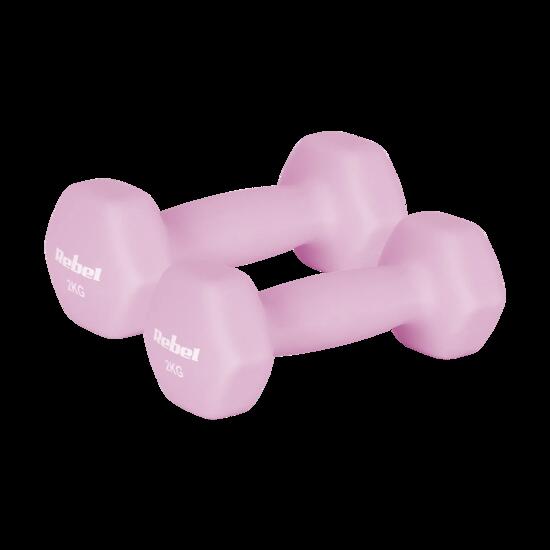 Hantelki żeliwne neoprenowe HEX 2x2kg do ćwiczeń treningu fitness Rebel