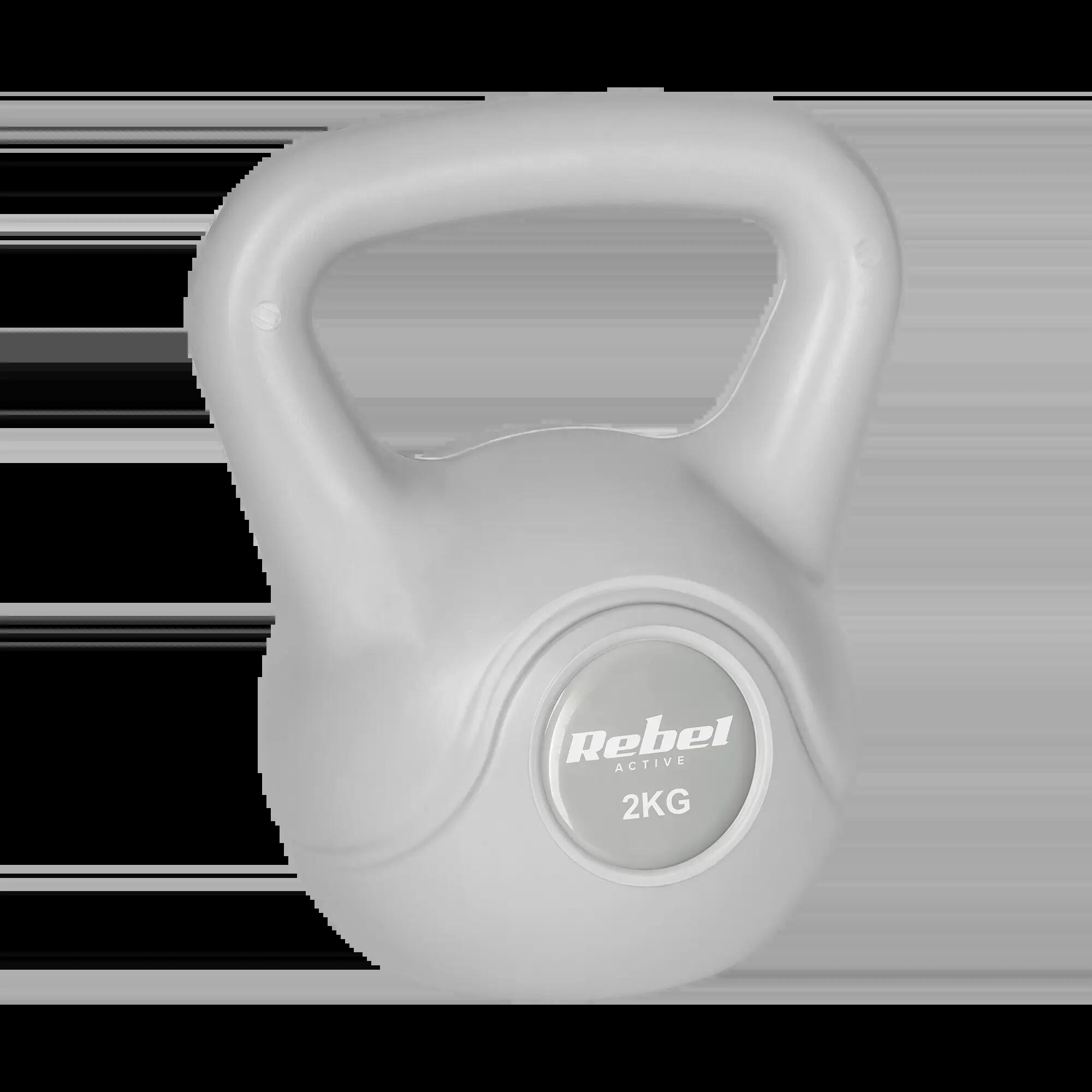 Kettlebell 2kg szary kettle hantel odważnik kula do ćwiczeń ABS Rebel 1/5