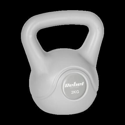 Kettlebell 8kg szary kettle hantel odważnik kula do ćwiczeń ABS Rebel