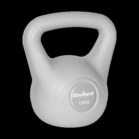 Kettlebell 8kg szary kettle hantel odważnik kula do ćwiczeń ABS Rebel