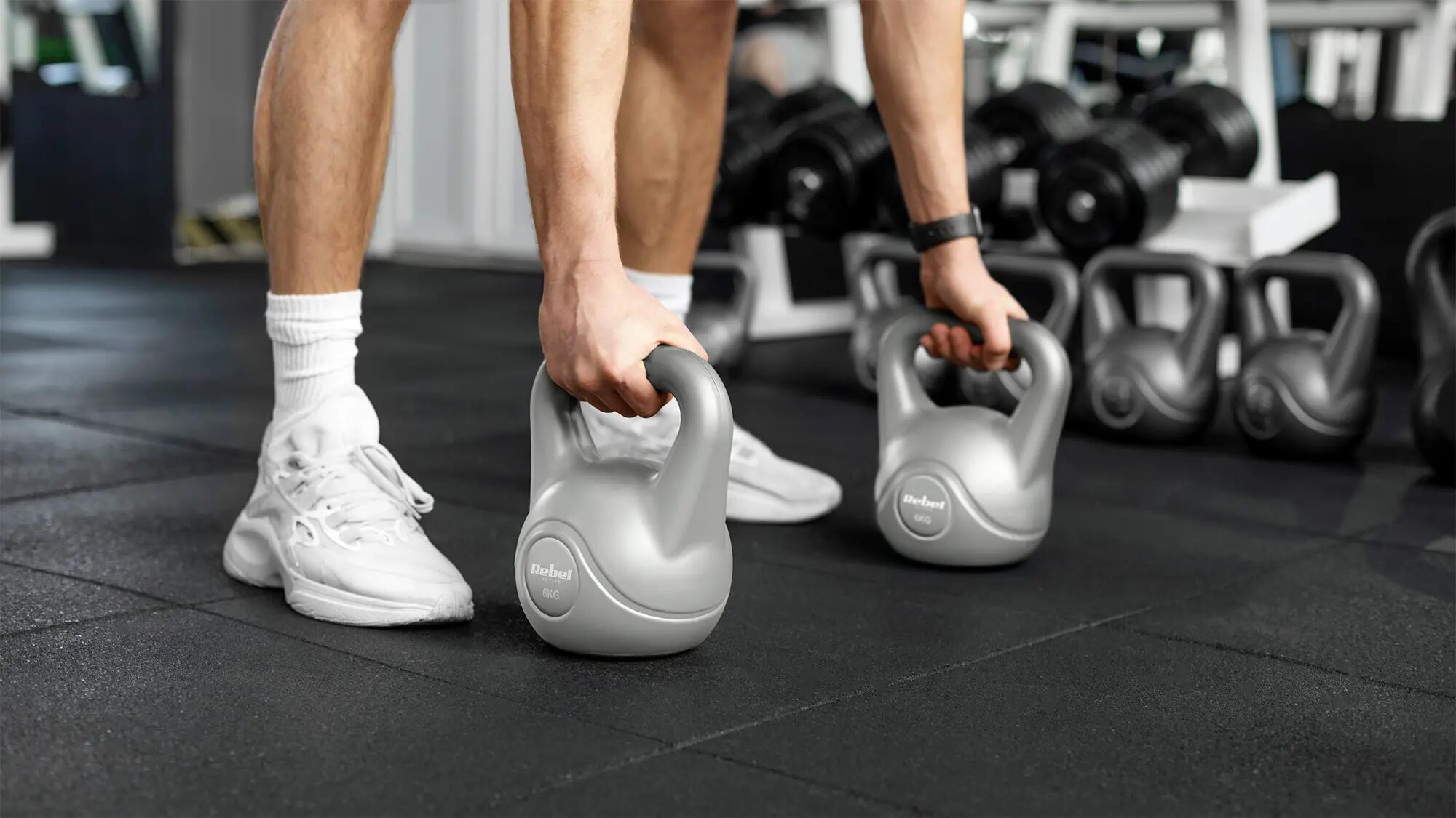 Kettlebell 2kg szary kettle hantel odważnik kula do ćwiczeń ABS Rebel 5/5