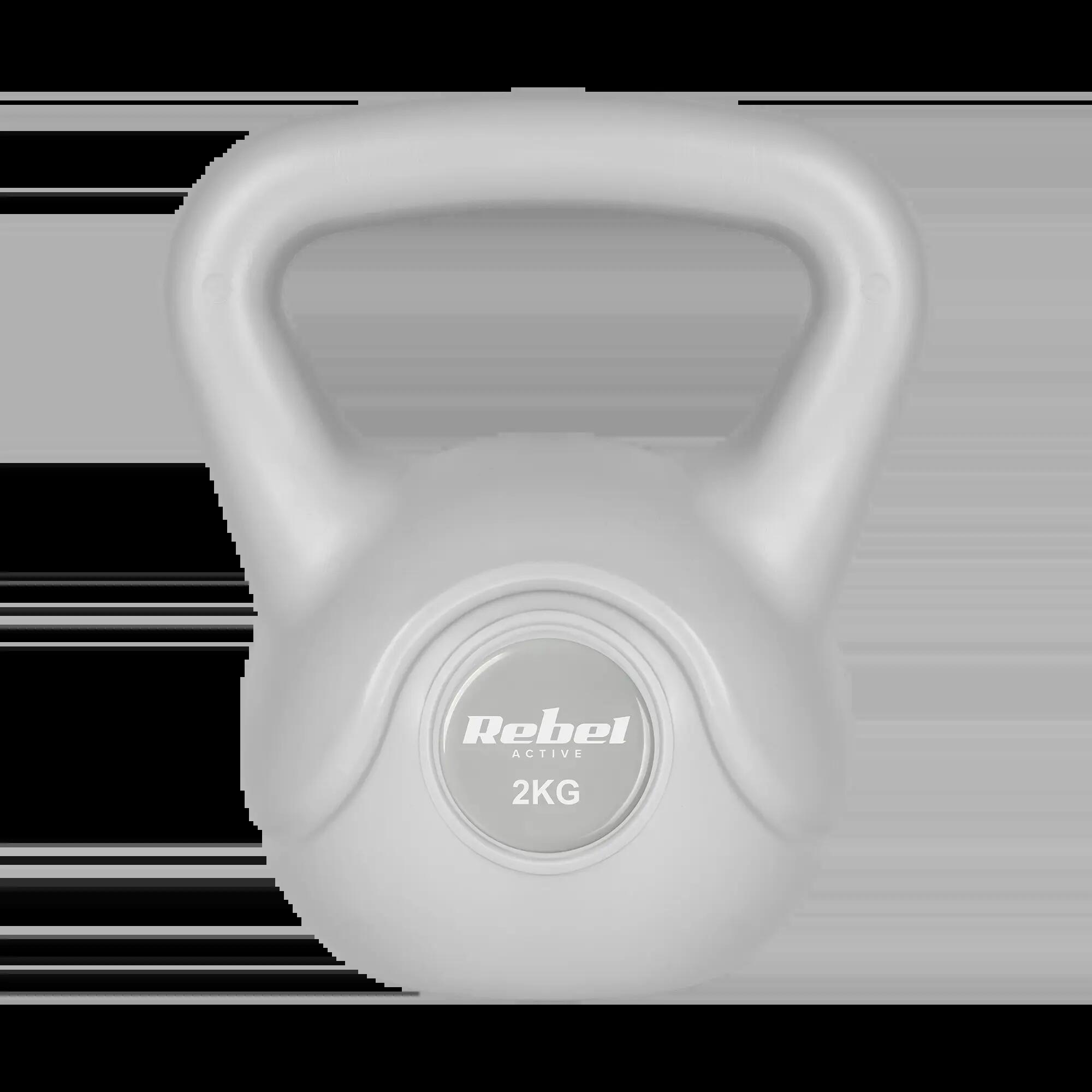 Kettlebell 2kg szary kettle hantel odważnik kula do ćwiczeń ABS Rebel 2/5