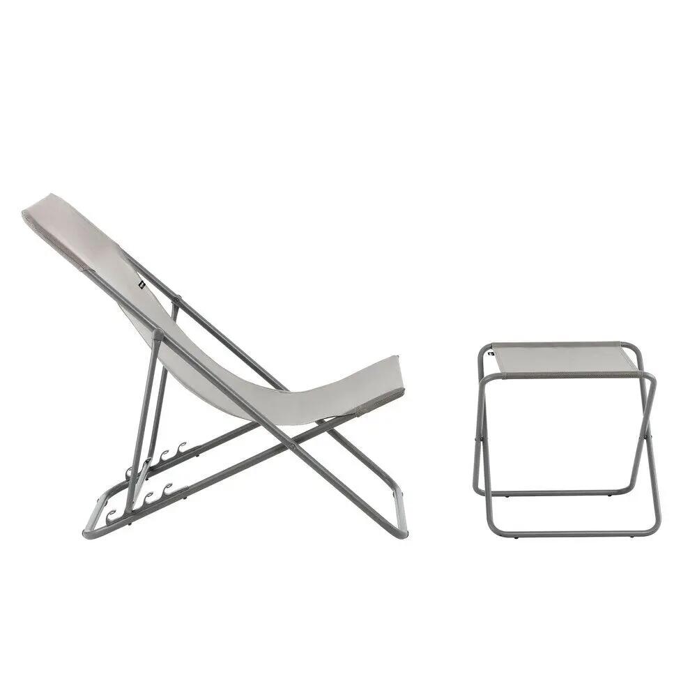 Ensemble transat et repose-jambes - MAXI TRANSAT - Gris - Lafuma Mobilier 3/7