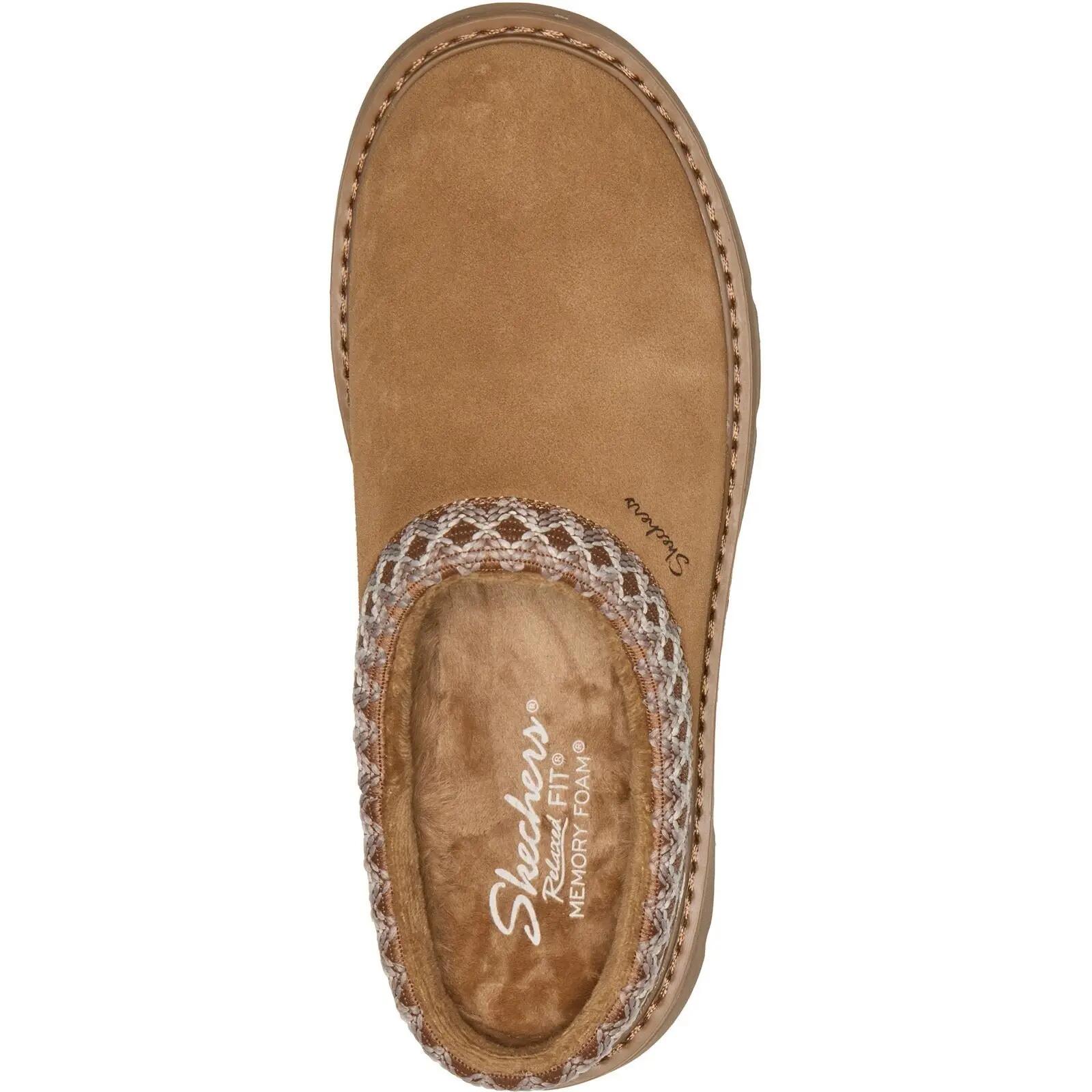 Skechers Keepsakes Cozy Cascade Leather Women's Chestnut Slippers 3/4