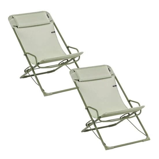 Lot de 2 Transats jardin oscillants - TRANSASWING - Vert - Lafuma Mobilier