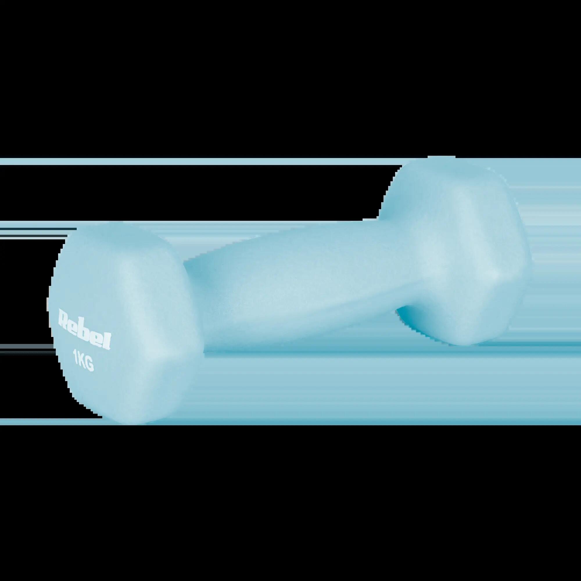 Hantelki żeliwne neoprenowe HEX 2x1kg do ćwiczeń treningu fitness Rebel 3/4
