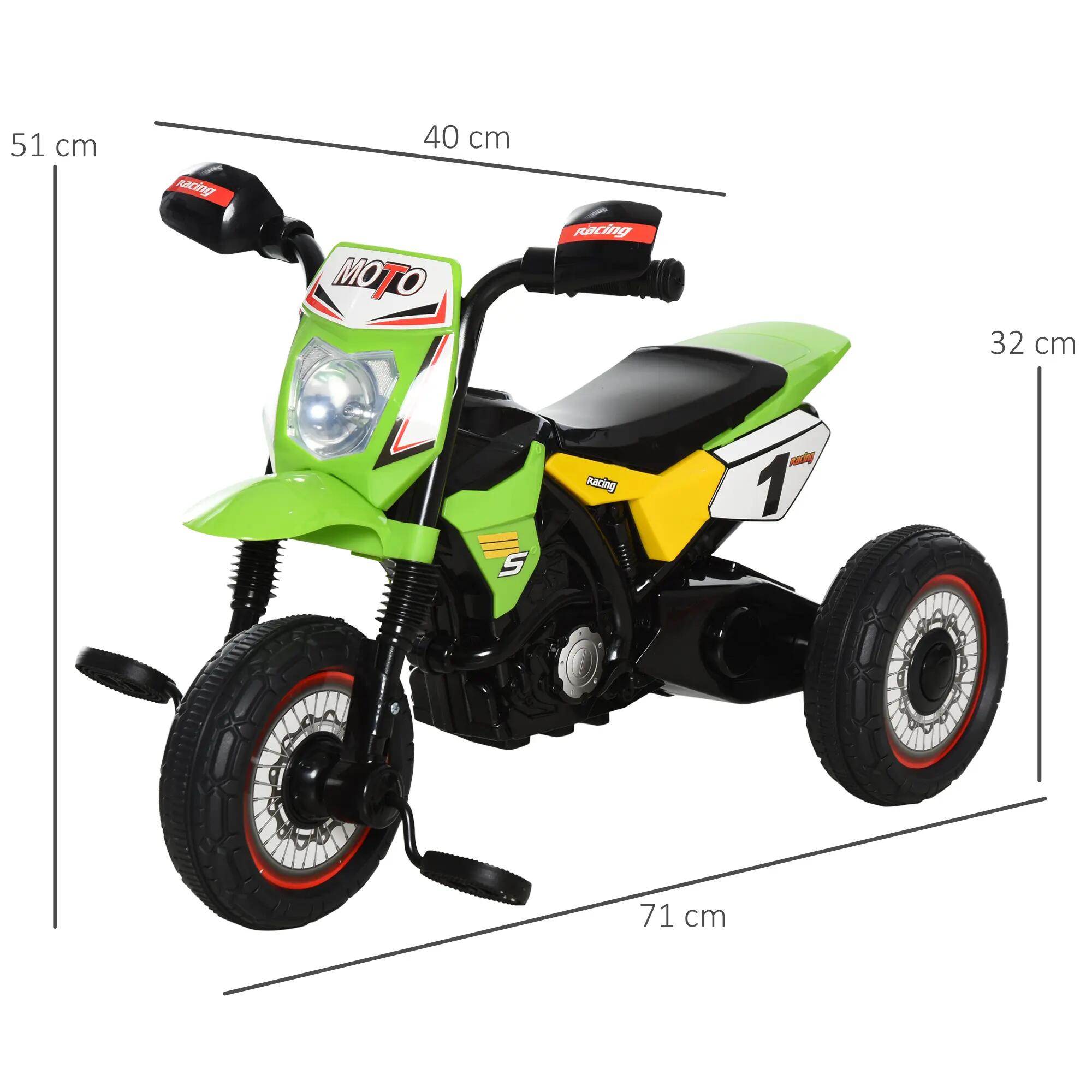 Triciclo Criança 71x40x51cm Verde HOMCOM 3/12