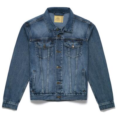 Giubbotto da uomo in cotone blu da jeans