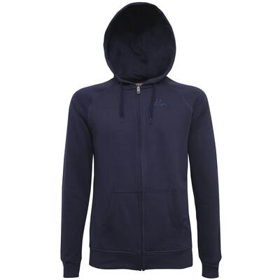 Felpa con cappuccio e zip da uomo in cotone blu da sportivo