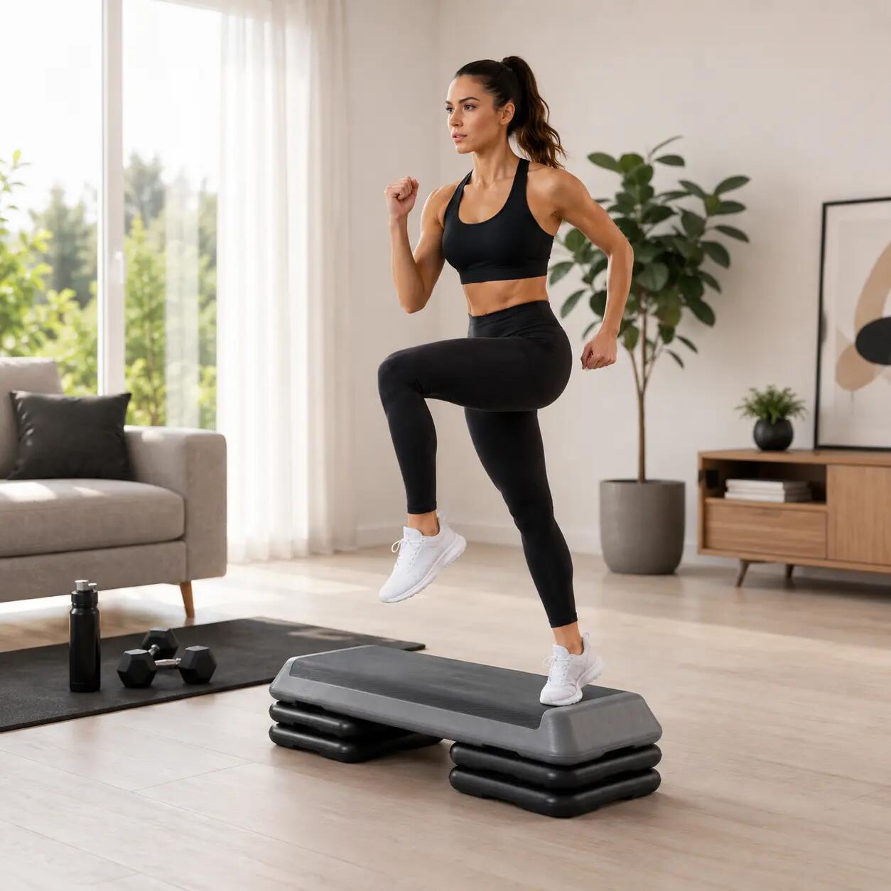 Panca step aerobico regolabile antiscivolo 3/7