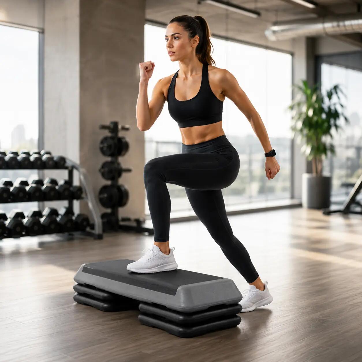 Panca step aerobico regolabile antiscivolo 2/7