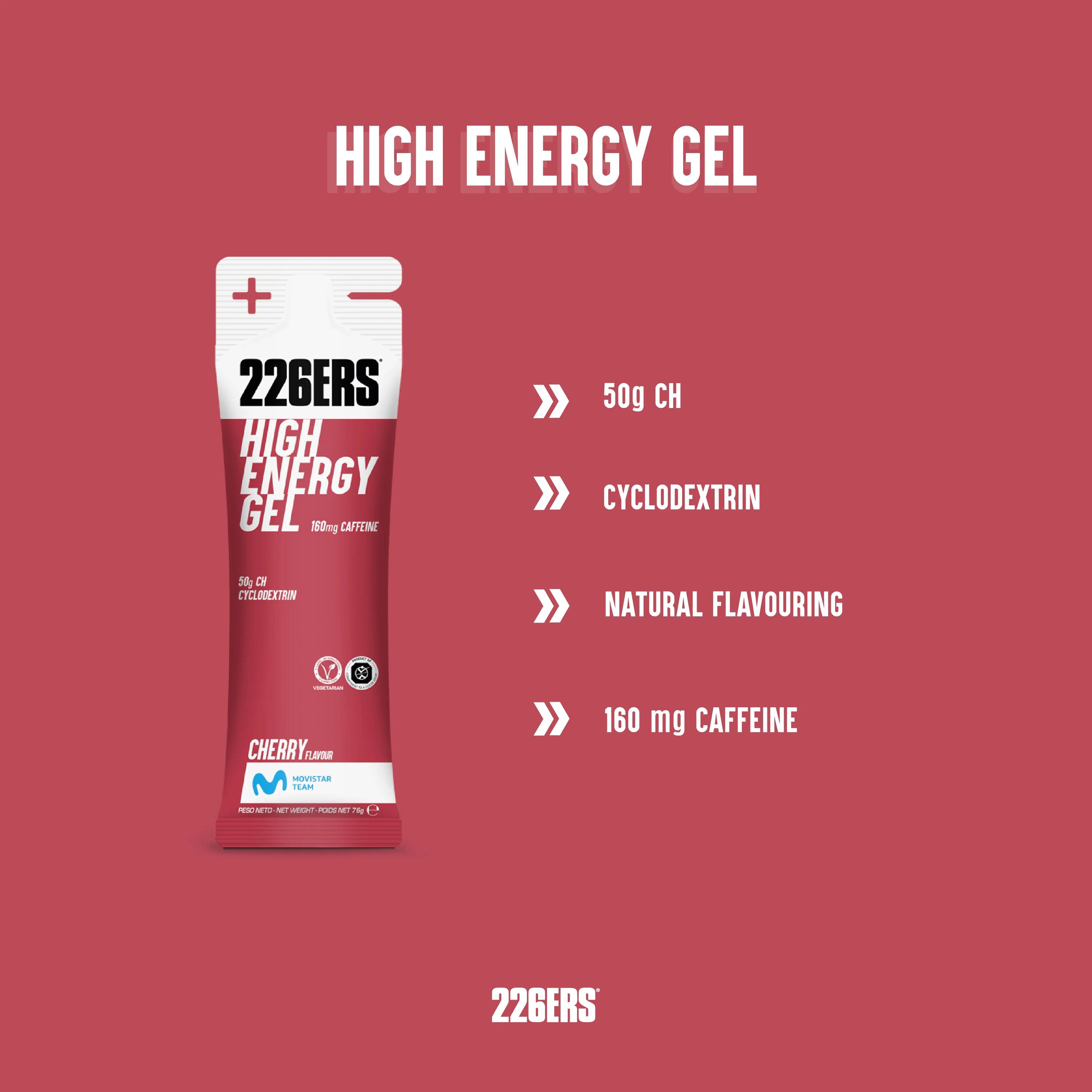 HIGH ENERGY GEL 76g CAFFEINE 160mg CHERRY 3/8