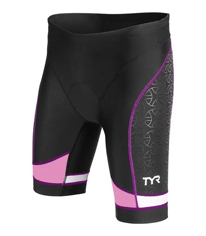 Pantaloni scurți triatlon TYR Competitor 8" damă - negru cu mov