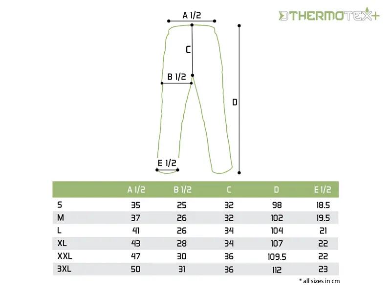 Broeken outdoor ThermoTEX Plus+ 6/7