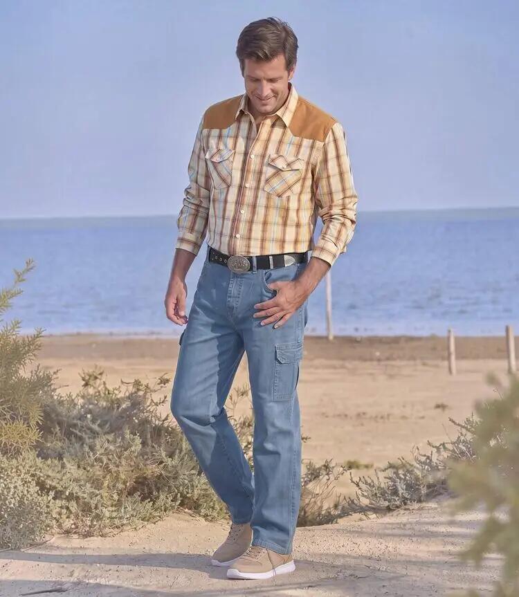 La Chemise Popeline Carreaux Empiècements Suédine 2/3