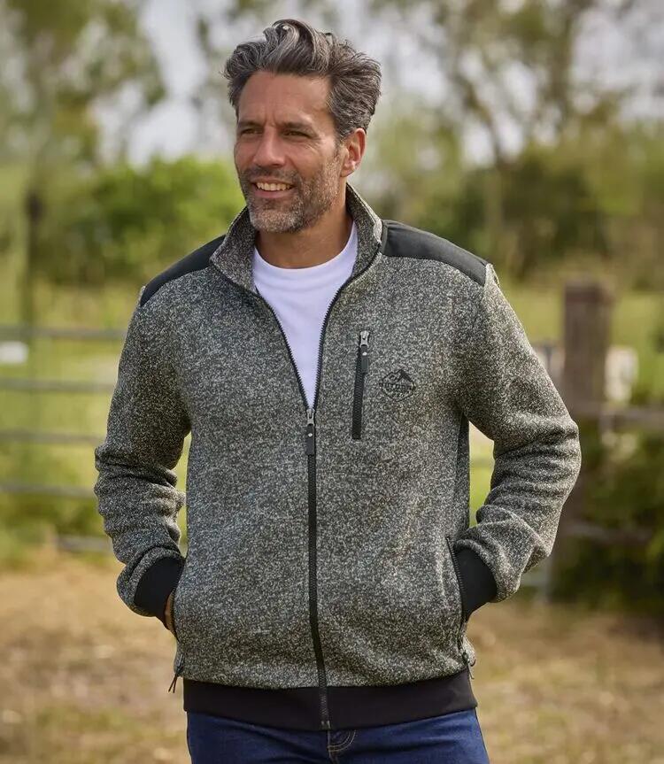 Le Gilet Molleton Zippé Chiné 3/7