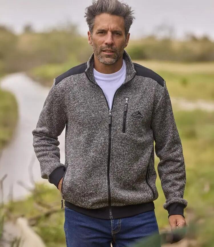 Le Gilet Molleton Zippé Chiné 2/7