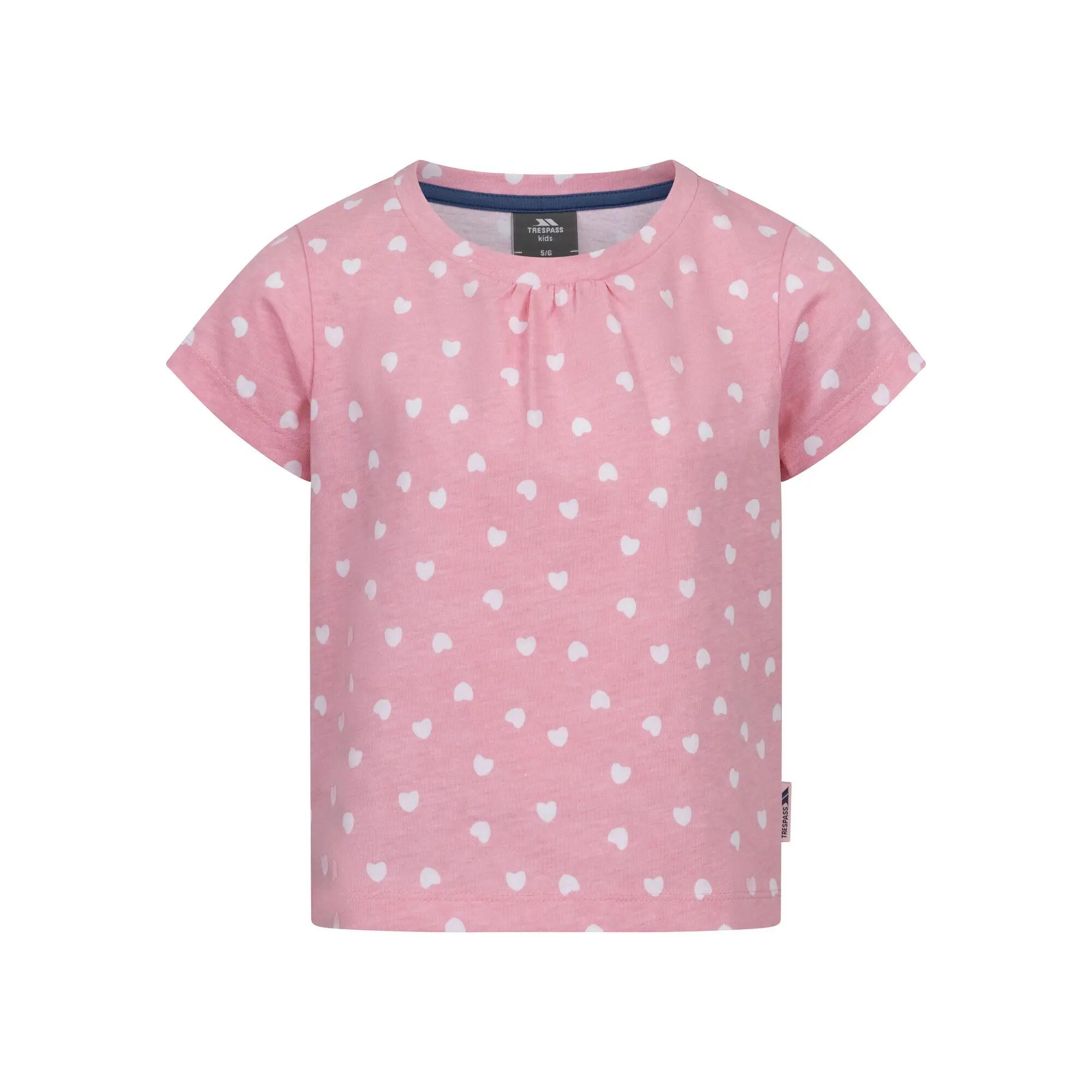 Maglietta Cuori Ragazze Trespass Hira Rosa Bambina 2/6