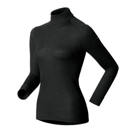 Odlo Damen Rollkragen Langarmshirt Schwarz Thermounterwäsche