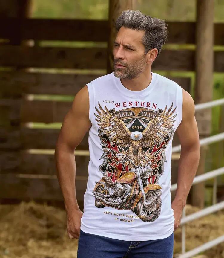 Le Lot de 2 Tee-Shirts Sans Manche Esprit Biker 2/4