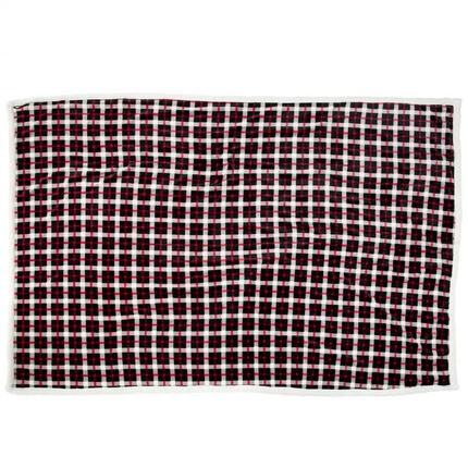 Decke "Vallon", Teddy Damen und Herren Rot/Schwarz/Weiß