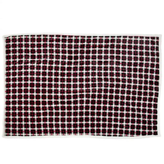 Decke "Vallon", Teddy Damen und Herren Rot/Schwarz/Weiß