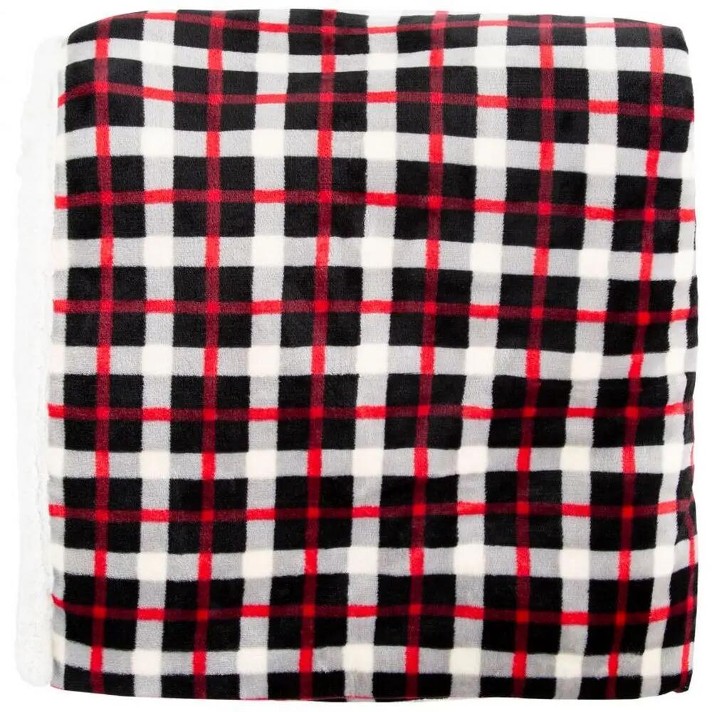 Sherpa Coperta Trespass Vallon Rosso Nero Bianco 3/4