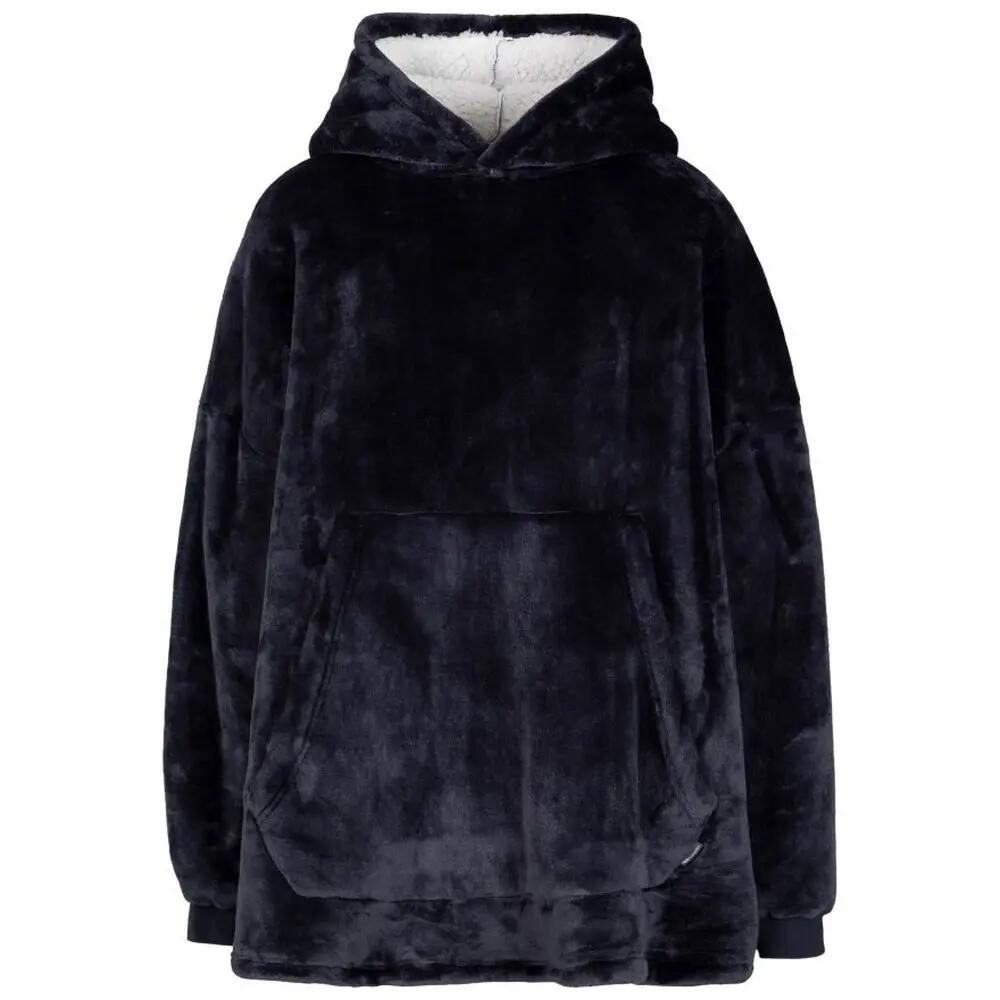 Unisex Adult Cosiness Oversized Hoodie Blanket (Navy)