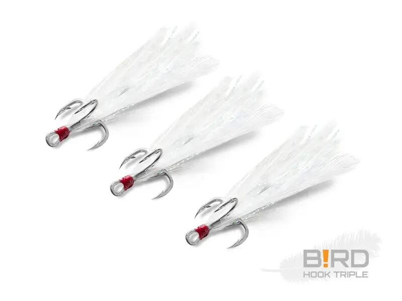 B!RD Hook TRIPLE | plumes blanches #10 2/2