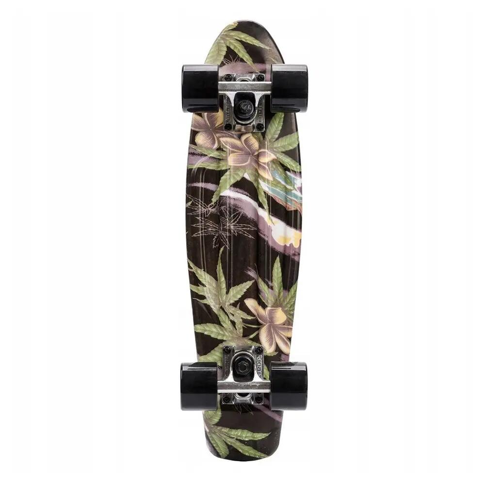 Skate de Plástico Diseño Flores Negro 2/3